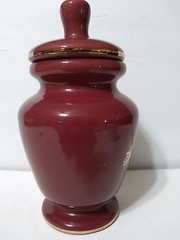 Vintage Eli Lilly Apothecary Jar Burgundy/gold Lactucarium (Wild Lettuce)