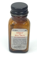 C1960s NOS Caroid Bile Salts Advertising Sterling Drug Bottle American Ferment