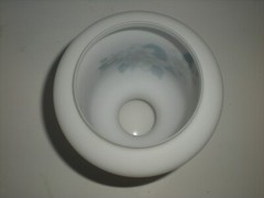 13″ Apothecary Jar Canister Circus Tent Lid vtg Candy container Blue Floral