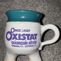Pharmaceutical Feet Toe Mug Drug Rep Oxistat (oxiconsole Nitrate) Cream Ceramic