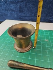 Vintage Brass Coricidin Mortar & Pestle Heavy RARE UNIQUE
