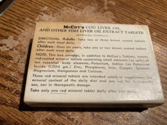 Ca. 1940-50s Vintage McCoy’s Cod Liver Pills Cardboard Box w/ Product Inside