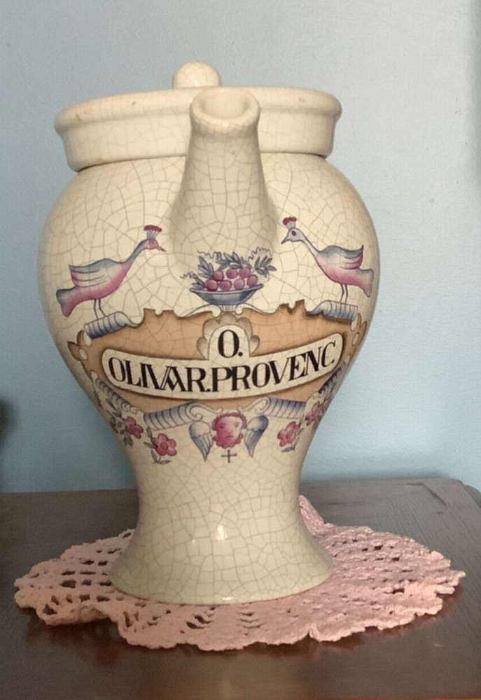Vtg Rare Anton Heinrich Apothecary Ceramic Jar Western Germany O.Olivar.Provenc.