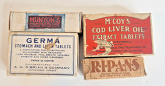 Vtg 1900’s Medicine Lot of 4 Mccoy’s Germa Munyon’s Ripans NOS (Lot 755)