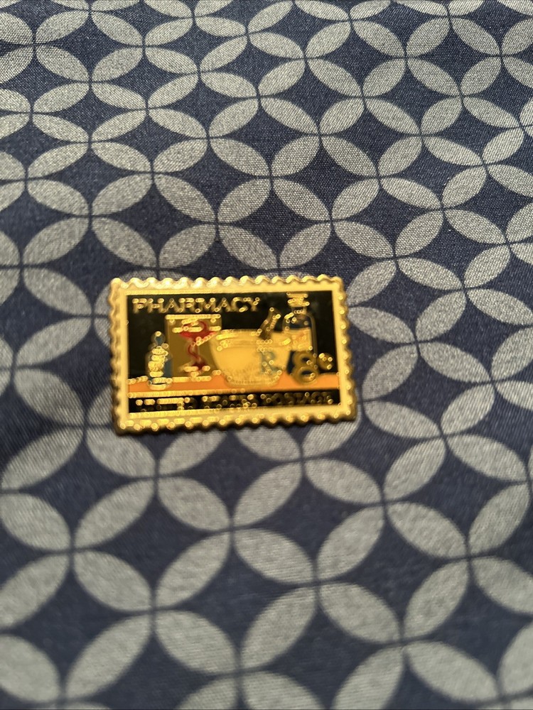 Vintage Pharmacy United States Postage 8 Cent Stamp Pin Rx ES5