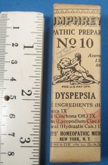 VINTAGE HUMPHREY’S No. 10 DYSPEPSIA PACKAGE STILL SEALED FREE SHIPPING