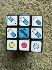 Vintage Pharmaceutical Drug Rep Rubik Cube Ad For Apresazide, Ciba, Etc, Used