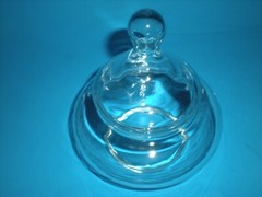 Vtg Miniature Apothecary Covered Jar Glass Candy Container w/ Lid