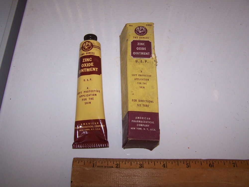 Vintage APC AMERICAN PHARMACEUTICAL COMPANY Zinc Oxide Ointment Tube NEW YORK NY