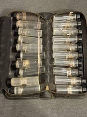 Vintage Doctor’s Medicine Kit Leather Travel Case 20 Vials Antique!