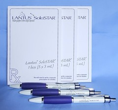 3 LANTUS Solostar Pens 3 Notepads Drug Rep Pharmaceutical Collectible NEW Promo