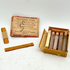 Vintage Old Box PEPTONISING TUBES Bottles for Milk by Fairchild Bros. & Foster