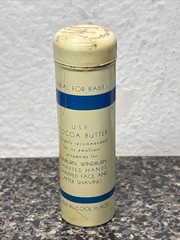 USP Cocoa Butter Woltra Co Vintage Metal Canister w/ Product Advertising