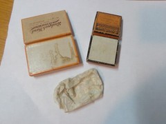 2 VINTAGE 30s/40s PRESCRIPTION CARDBOARD PILL BOX PHARMACY MISSOURI/ILLINOIS LOT