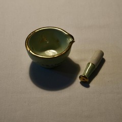 Rare 1954 Halifax NS Limoges France M.T. Nicolas Mortar & Pestle Set Mint Cond