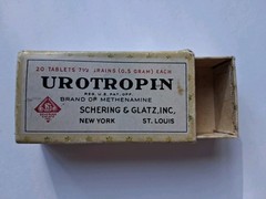 Urotropin Vintage Box Shering Glatz New York Methenamine Empty Box Medicine