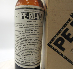 BW – 1950’s Pe-Ru-Na Iron Tonic Chicago Ill 8 5/8 “ Amber Medicine bottle