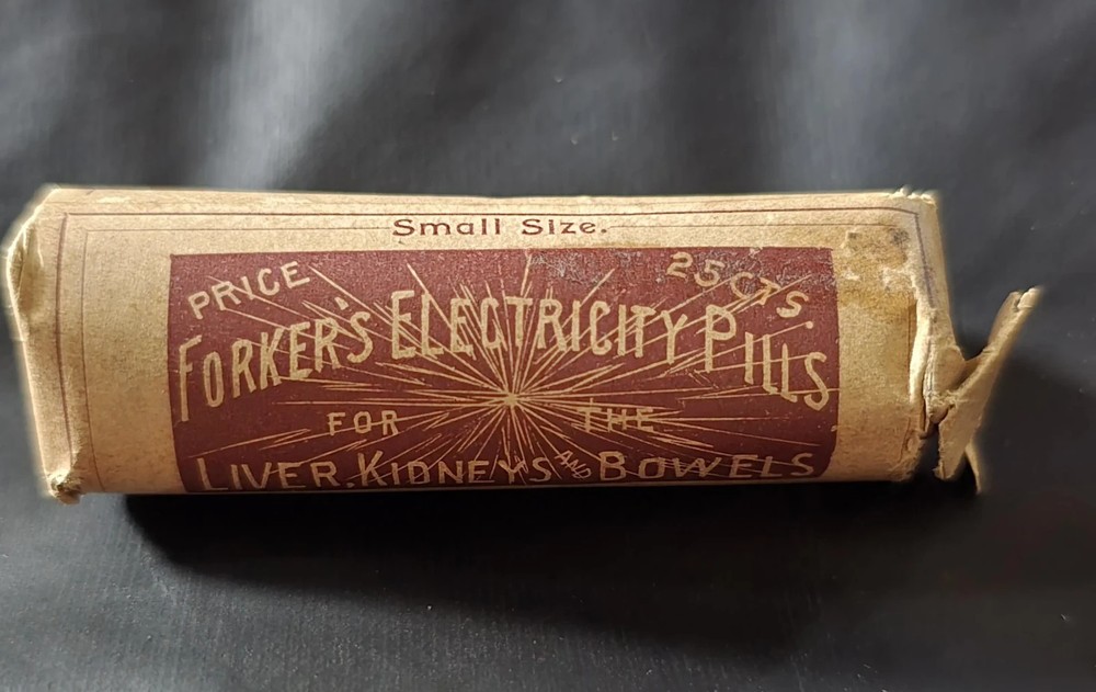 Vintage Forker’s Electricity Pills, Still In Original Packaging With Papers