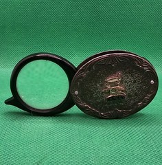 Vintage Wolf Brand Chemicals Folding Manifying Glass Pharmaceutical Passaic NJ