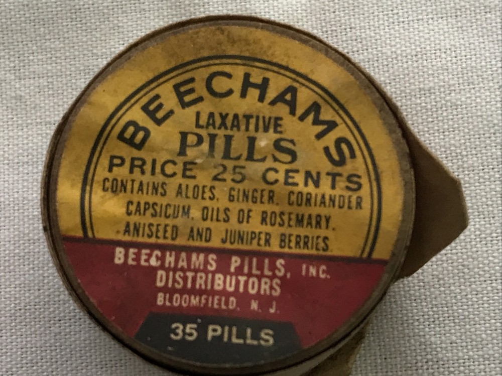 BEECHAMS Laxative PILLS VINTAGE TUBE, BLOOMFIELD, NEW JERSEY
