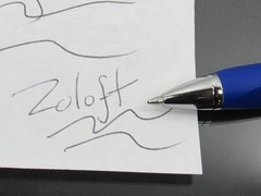 Zoloft METAL Twist PEN Triangular Gripper Drug Rep Pharmaceutical Medical Promo
