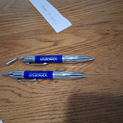 VIAGRA Pfizer Pharmaceutical Pens Flashlight Bullet Chrome Blue RARE HTF Detrol