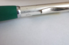 Fosamax Promotional Pen Mixed Metal w/Rubberized Grip–Medium Weight– Scratches