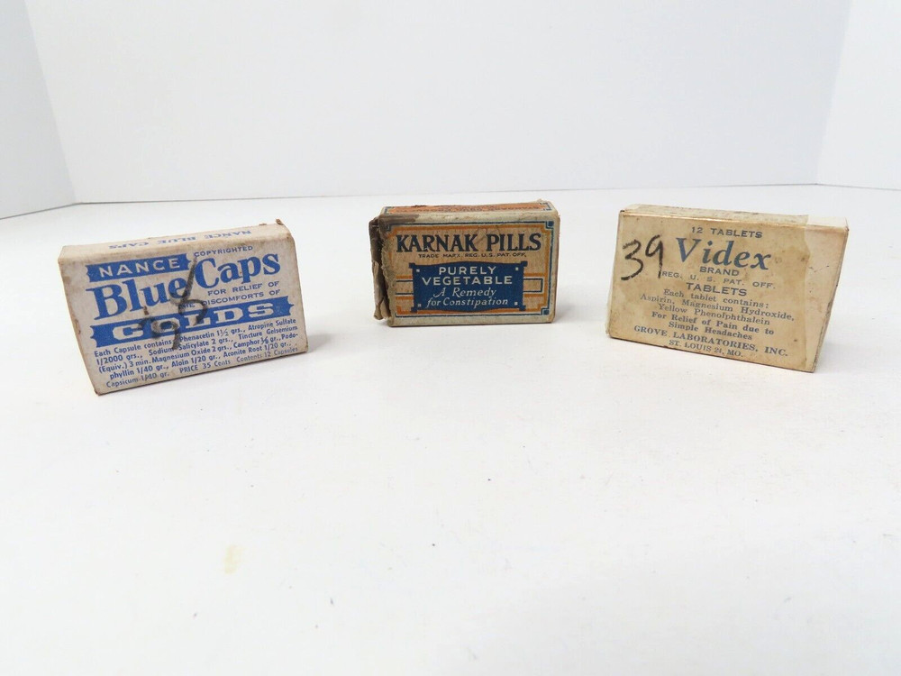 Karnak Pills Empty Box Standard & Videx Nance Caps Colds Boxes Movie Props