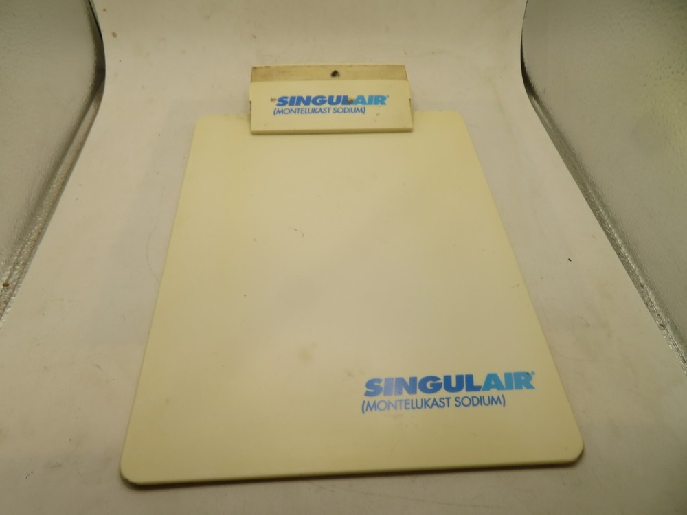 Singulair Pharmaceutical Drug Rep Advertising blue white  Legal Size Clip Board