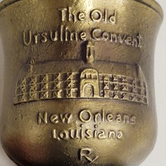 VTG 1985 Schering Brass Mortar & Pestle Ursuline Convent New Orleans Sis. Xavier
