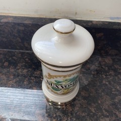 Fol. Bellad. Ceramic Apothecary Jar With Lid – Ceramic Pharmaceutical VTG 7.5