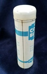Old Advertising Medicine Tin USP Pure Cocoa Butter Woltra Co NY Push Dispenser