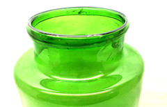 Vintage Large Pharmacy Pot 34 Cm Blown Glass Green Decoration