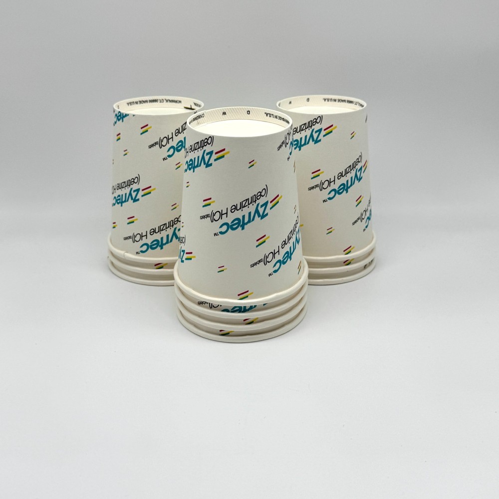 VTG Zyrtec Pfizer 90s Promo Paper Cups x10 Pharmaceutical Deadstock Unused