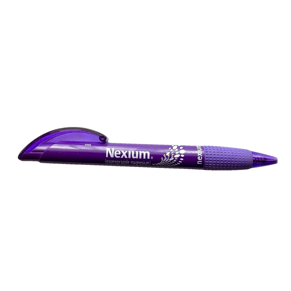 Nexium Pharmaceutical Pharma Drug Rep Pens Purple Plastic Click Pen WORKs!