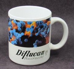 Diflucan Mug Drug Rep Pharmaceutical Promo Advertising Colorful Fungus Design