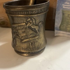 Vintage Mortar And Pestle Set Metal Society of Apothecaries 4” Heavy