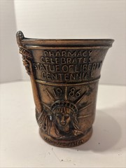 VINTAGE STATUE OF LIBERTY SCHERING MORTAR Prescription RX Doctor Gift Pen Holder