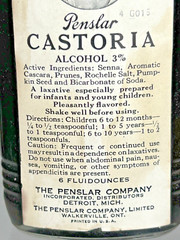 Vintage Brown Glass Bottle Penslar Castoria Detroit Michigan. approx. 6″ tall