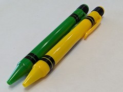 RARE Metadate CD CII Pharmaceutical Drug Rep Pen ADHD Green Yellow Crayon Click