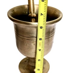 Apothecary 5.3lb Brass Mortar and Pestle 6″x4.75″ Chalice Goblet Form Vintage