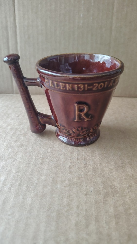 McCoy Pottery MUG Apothecary Mortar & Pestle Schering Pharmaceuticals Coricidin