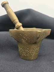 Vintage Solid Brass Mortar And Pestle, 2 X 2.75 And 3.75Inches