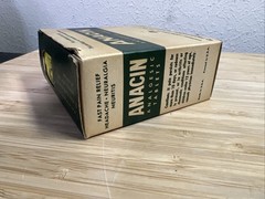 RARE Vtg 1960s ANACIN BOX pharmaceutical physician sample doctor MEDS pills
