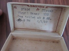 1949 Vtg Axtell Clinic Newton Kansas KS Pill Box Dr Glover Pharmacy Prescription