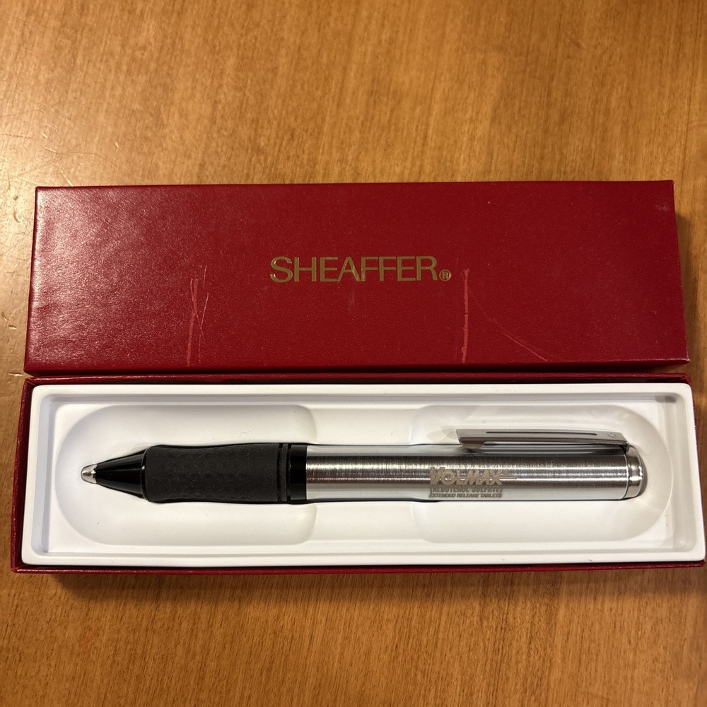 Pharmaceutical Drug Rep Metallic Sheafer Pen Ad Promo Volmax Vintage Works W/box
