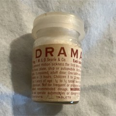 G.D. Searle & Co. Vintage Dramamine Tablets Bottle Pharmaceutical Collectible