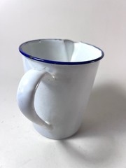 Vintage White Enamelware/Blue Medical Measuring Pitcher Cup – Gr. 1000 Oz 32