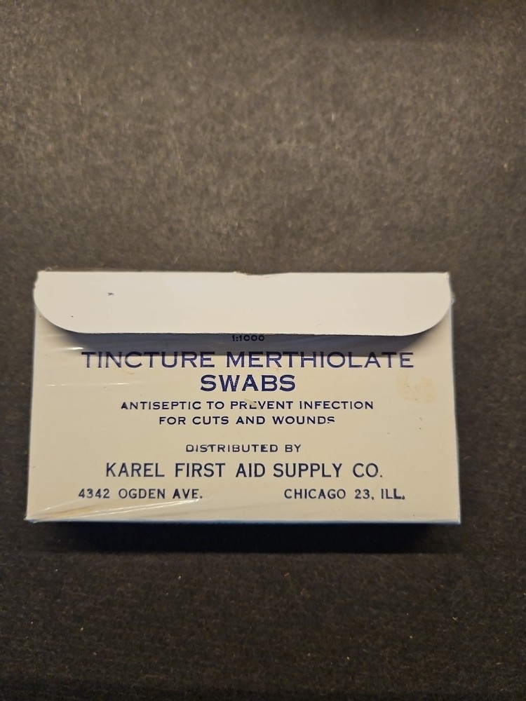 VTG. Eli Lilly Tincture MERTHIOLATE swabs original Box