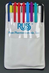 Russ Pharmaceuticals Vintage Pocket Protector + BIC PENS Drug Rep Advertising